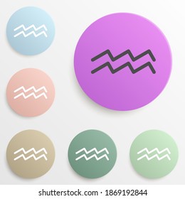 Zodiac Aquarius Saturn badge color set. Simple glyph, flat vector of web icons for ui and ux, website or mobile application