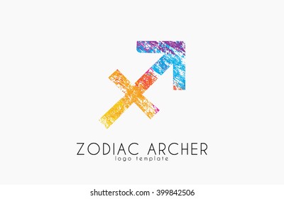 Zodiac archer. Zodiac logo. Color zodiac logo.