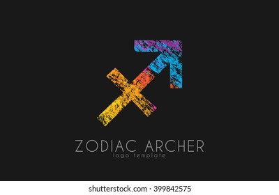 Zodiac archer. Zodiac logo. Color zodiac logo.