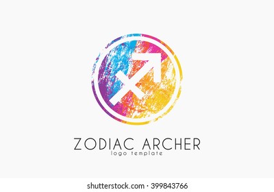 Zodiac archer. Zodiac logo. Color zodiac logo.