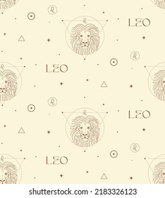 Zodiac Aries Background Seamless Pattern. Mystic Spiritual Astrology Signs
