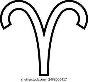 Zodiac, Aries flat black vector icon.