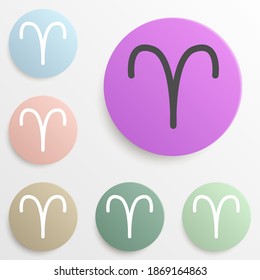 zodiac aries mars badge color set. Simple glyph, flat vector of web icons for ui and ux, website or mobile application