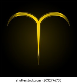 logotipo vectorial de zodiac aries dorado 