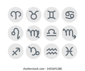 Zodiac and Astrological Symbols Icon as EPS 10 File