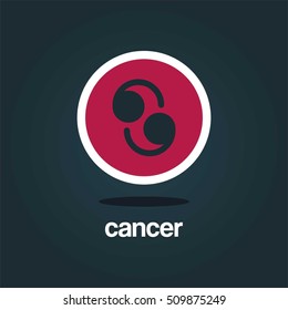 ZODIAC ASTROLOGY HOROSCOPE FLAT TEMPLATE LOGO EMBLEM SYMBOL ICON CANCER
