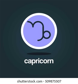 ZODIAC ASTROLOGY HOROSCOPE FLAT TEMPLATE LOGO EMBLEM SYMBOL ICON CAPRICORN