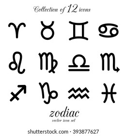 Zodiac, astrology, horoscope icon set. Vector illustration.
