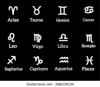 Zodiac Astrology. Horoscope symbol. signs. Horoscope Logo. vector illustration.