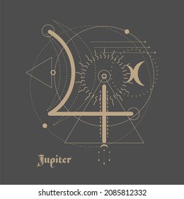 Zodiac and astrology symbol of the Jupiter planet