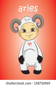 zodiac baby aries vector