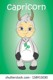 zodiac baby capricorn vector