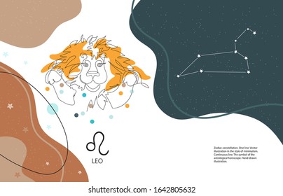 Zodiac Background Constellation Leo Horizontal Banner Stock Vector ...