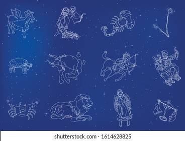 Zodiac Background illustration vector art