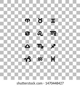 Zodiac. Black flat icon on a transparent background. Pictogram for your project