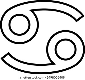 Zodiaco, icono de Vector negro plano de cáncer.