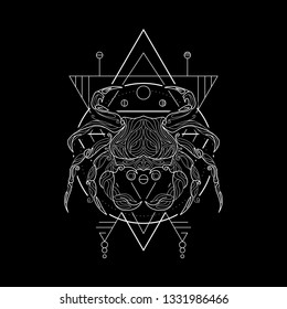 Zodiac Cancer geometric Style for merchandise or apparel design