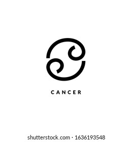 Zodiac cancer line sign. Astrology icon isolated on white background, outline symbol astrological horoscope. Vector illustration of cancer zodiac design editable stroke
