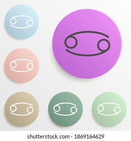 zodiac cancer moon badge color set. Simple glyph, flat vector of web icons for ui and ux, website or mobile application