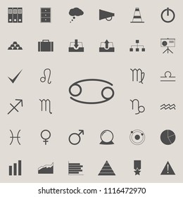 zodiac cancer moon icon. Detailed set of  Minimalistic  icons. Premium quality graphic design sign. One of the collection icons for websites, web design, mobile app on colored background
