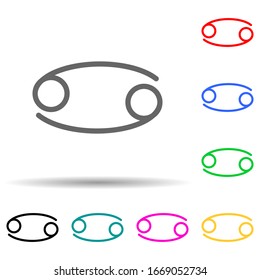 zodiac cancer moon multi color style icon. Simple thin line, outline vector of web icons for ui and ux, website or mobile application