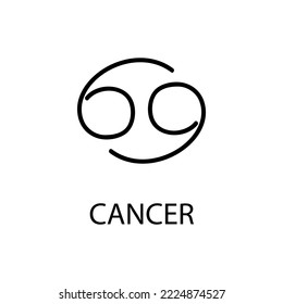 Zodiac Cancer Sign in linear style isolated. Cancer zodiac symbol in minimal style. vector illustration 