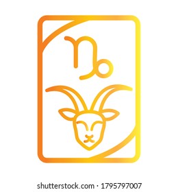 zodiac capricorn esoteric tarot prediction card gradient style icon vector illustration