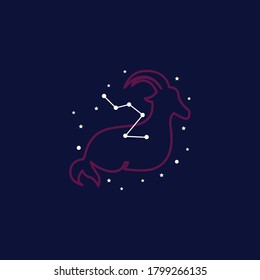 zodiac capricorn logo illustration. zodiac sign Capricorn.