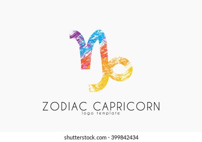 Zodiac capricorn logo. Sea-goat symbol. Zoiac sea-goat