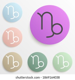 Zodiac Capricorn Saturn badge color set. Simple glyph, flat vector of web icons for ui and ux, website or mobile application