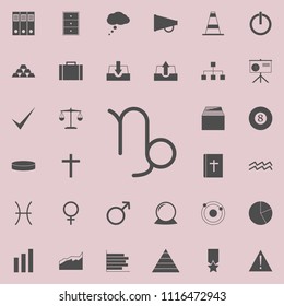 Zodiac Capricorn Saturn icon. Detailed set of  Minimalistic  icons. Premium quality graphic design sign. One of the collection icons for websites, web design, mobile app on colored background