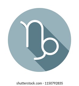 Zodiac Capricorn Saturn icon in Flat long shadow. One of web collection icon can be used for UI/UX