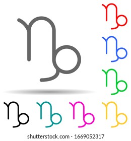 Zodiac Capricorn Saturn multi color style icon. Simple thin line, outline vector of web icons for ui and ux, website or mobile application
