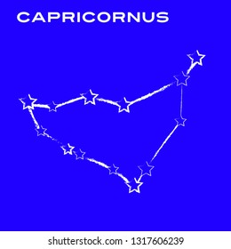 Zodiac capricornus star constellation line art background. Can be used for fluent design poster, cover, flyer