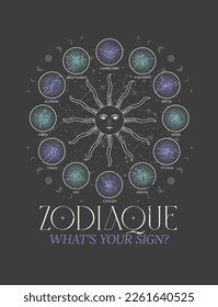 Zodiac Celestial Slogan Vector Graphic