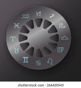 Zodiac circle on a gray background