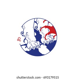 Zodiac circle symbol. Leo.