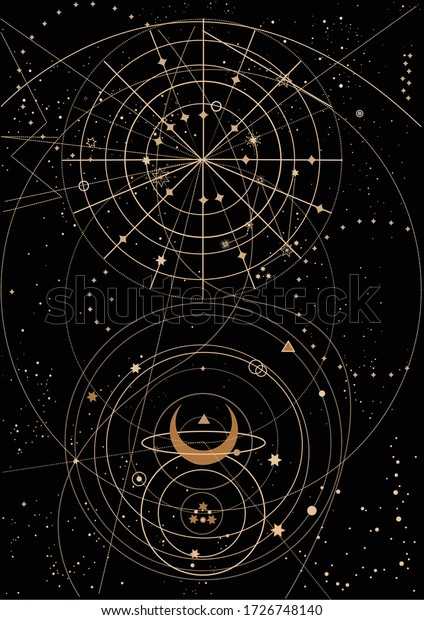 Zodiac circles on\
the black background\
-Vector