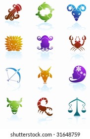 Zodiac Color Icon Set