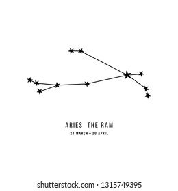 Zodiac constellation Aries - The Ram. Vector illustration