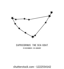 Zodiac constellation Capricornus - The Sea-Goat. Vector illustration