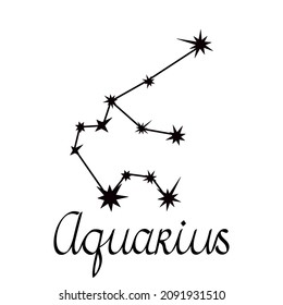 Colección de constelaciones de zodiaco simple ilustración vectorial, símbolo de horóscopo astrológico acuario para predicción de eventos futuros, estrellas conectadas con líneas