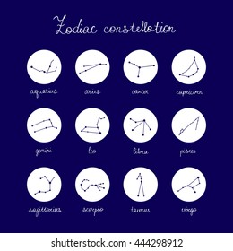 zodiac constellation icons. vector illustration