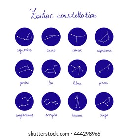 zodiac constellation icons. vector illustration