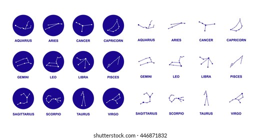 zodiac constellation icons. vector illustration