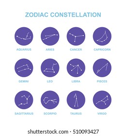 zodiac constellation icons. vector illustration