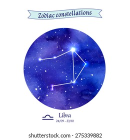 Zodiac constellation. Libra. The Scales. Vector illustration