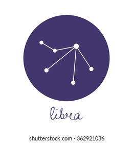 zodiac constellation. libra. vector illustration