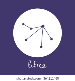 zodiac constellation. libra. vector illustration