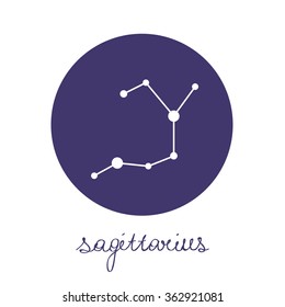 zodiac constellation. sagittarius. vector illustration